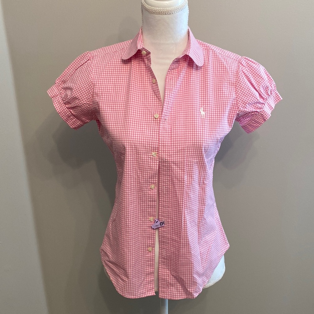 Ralph Lauren Pink gingham check button down